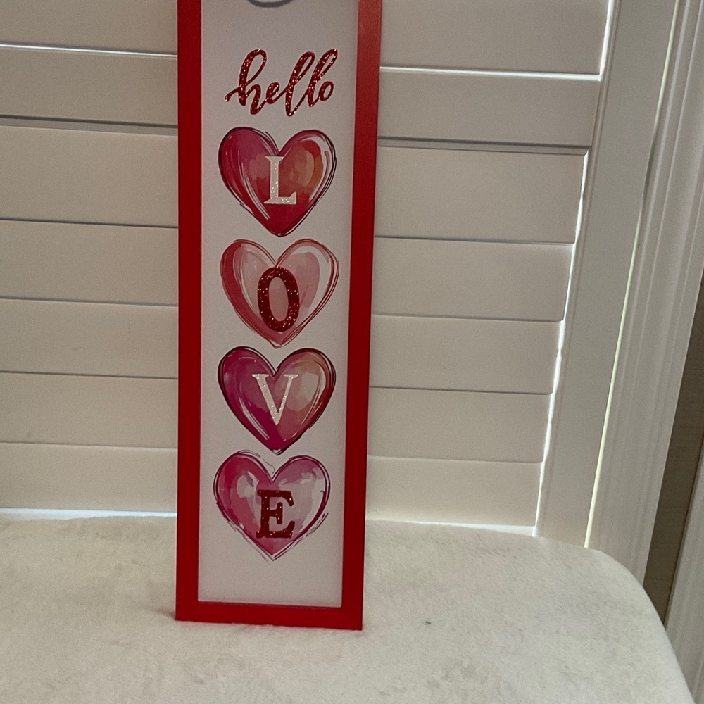 Red and Pink Heart LOVE Wall Art